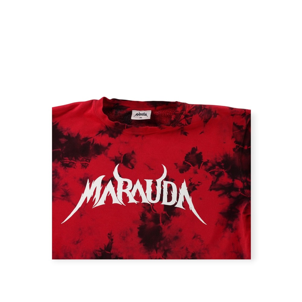 Marauda Crewneck Sweatshirt Mens XL Red Black Tie Dye EDM Dubstep Tour Merch